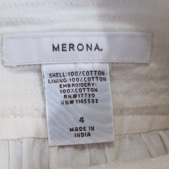 Merona Butter Colored Embroidered Knee-Length A-Line Skirt - Picture 3 of 5